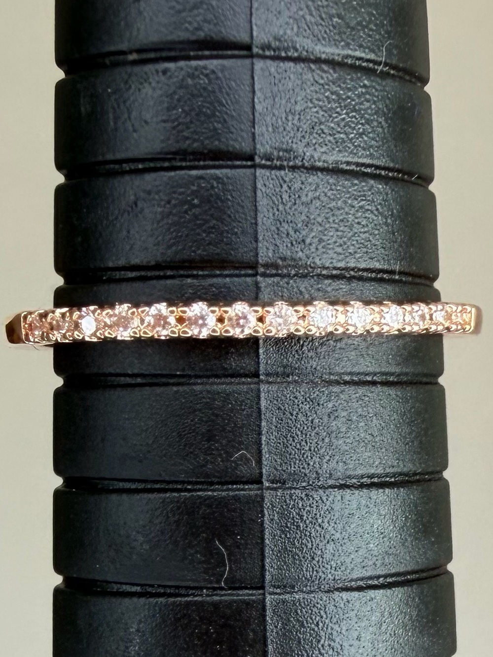 Moissanite Rose Gold Over Sterling Silver Band Ring Size 10